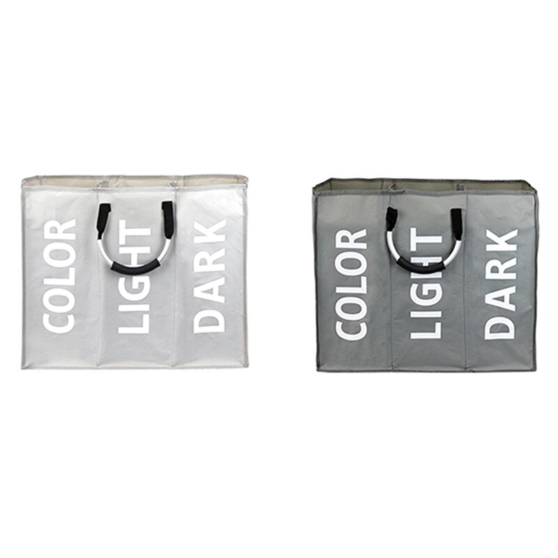 Tre gittervask arrangør beskidt tøj legetøj bh vasketaske tre divider sammenfoldelig praktisk opbevaringspose