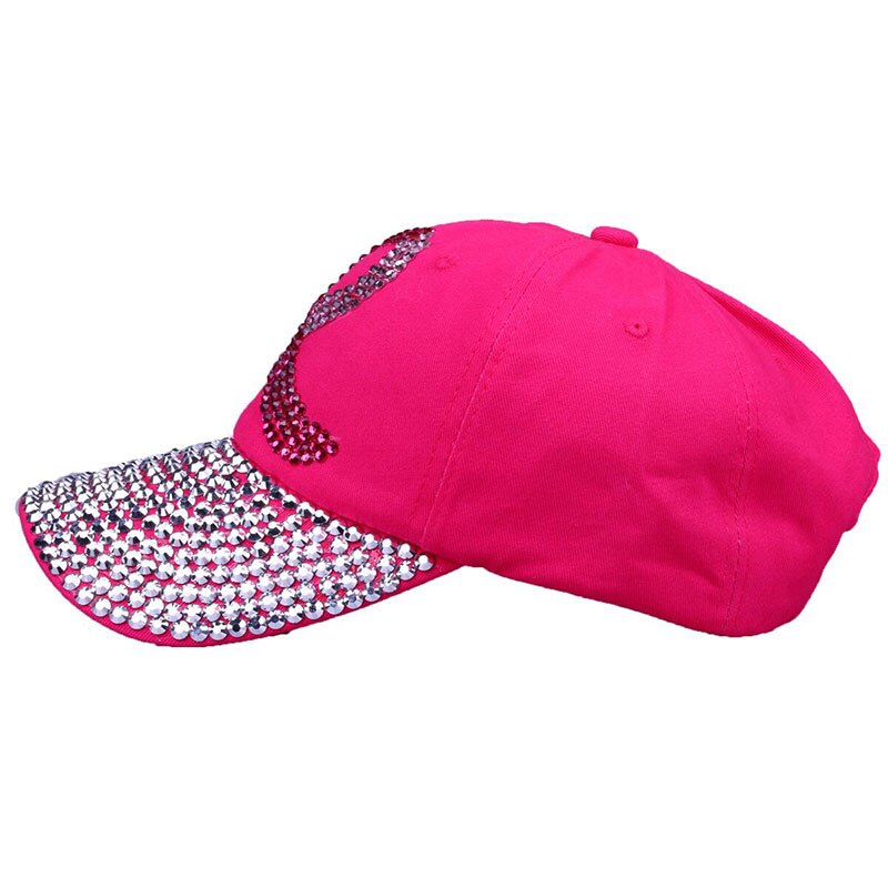 Farvet bånd kvinder besat krystaller rhinestones pailletter baseball cap pink swag bling afslappet hat kvindelige udendørs hatte