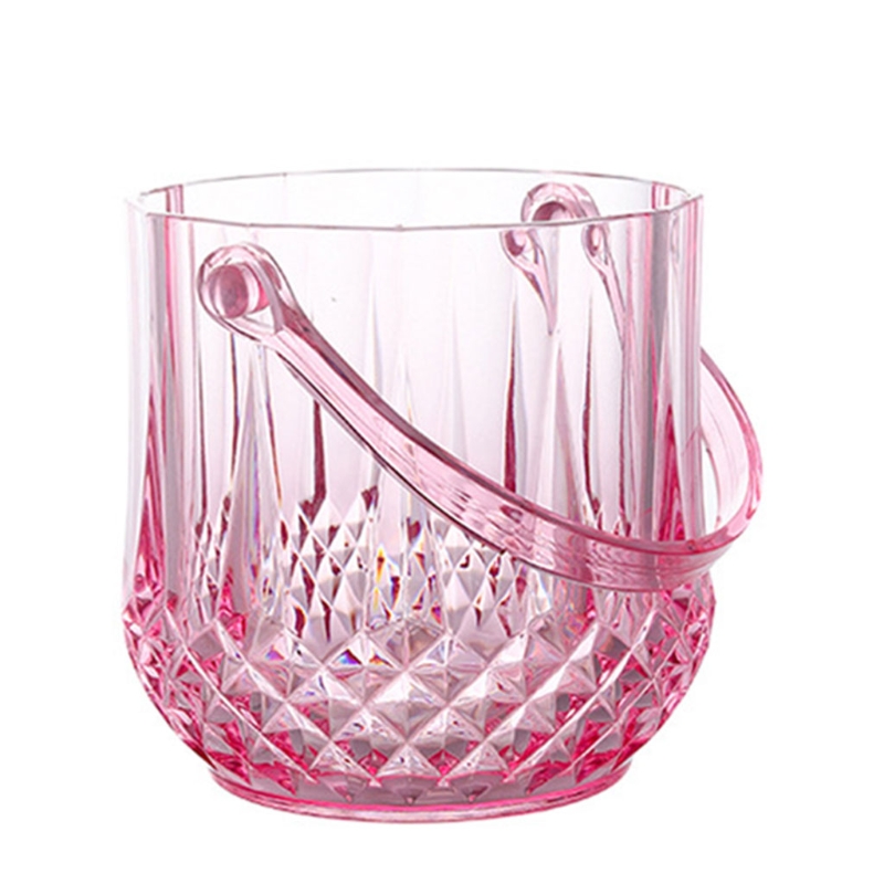 Ice Bucket Acrylic Clear Storage Tub Plastic Drink Buckets with Handle for Champagne Wine Beer Bottles Drinks Bar Party Supplies