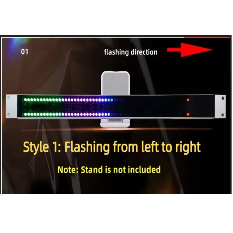 Gabinete de Audio estéreo 1U de doble fila, luz indicadora de nivel de ritmo musical, medidor de espectro LED, melodía de inducción activada por voz USB: Naranja