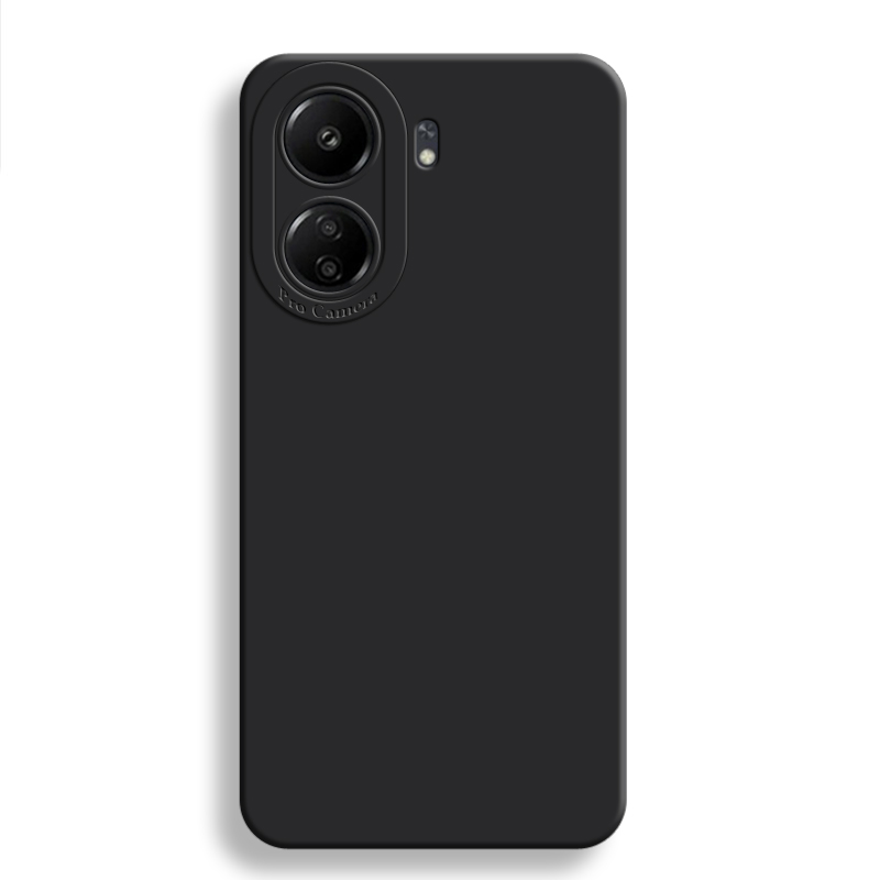Pour Redmi 13C étui pour Xiaomi Redmi 13 C 13C couverture 6.74 pouces Protection complète d'objectif d'appareil photo pare-chocs antichoc en Silicone liquide: Black