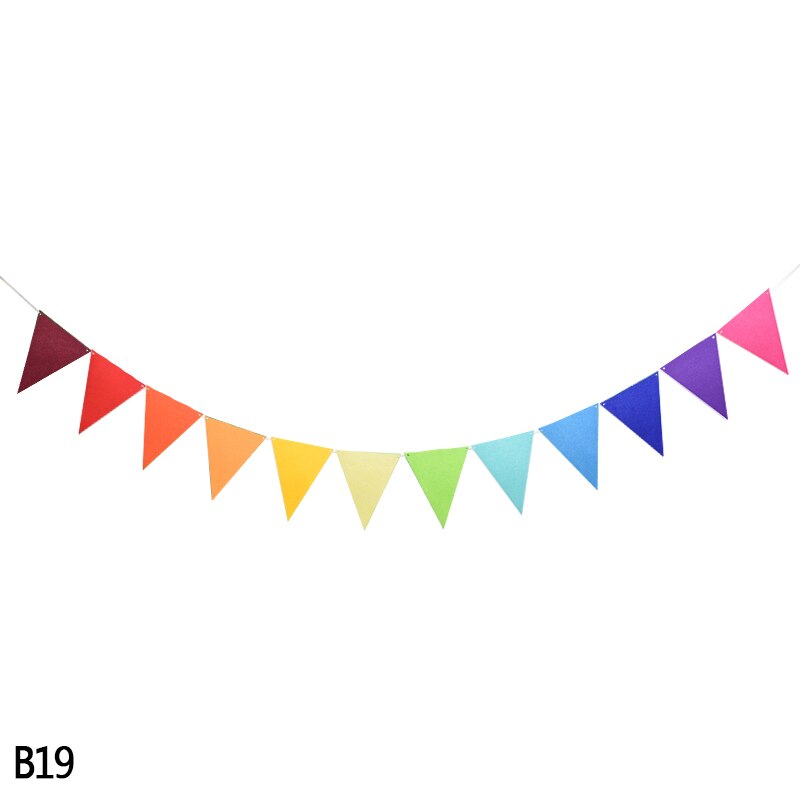 2.5m 12 flaggor bunting banderoller vimpel non-woven girlander flaggor baby shower bröllopsfest vimplar hängande girlander dekor tillbehör: B19