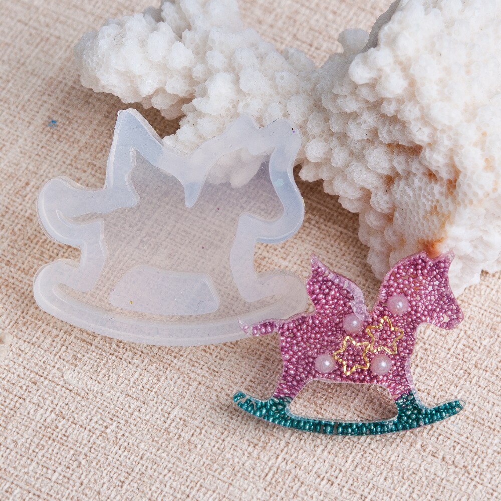 silicone Stampo in Resina per Monili Che Fanno A Dondolo Cavallo Bianco 37mm (1 4/8 ") x 32mm (1 2/8 "), 1 pezzo