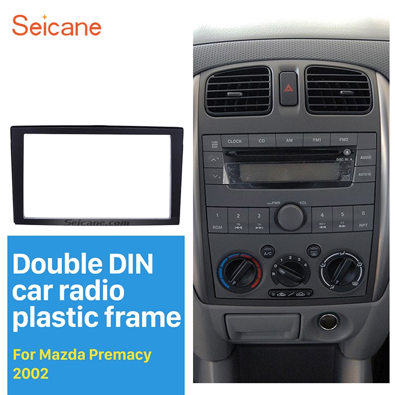 Seicane 2DIN Autoradio Fascia voor 1999-2004 Mazda Premacy Dash Speler Auto Mount Installatie Surround Trim Panel Gezicht plaat Kit