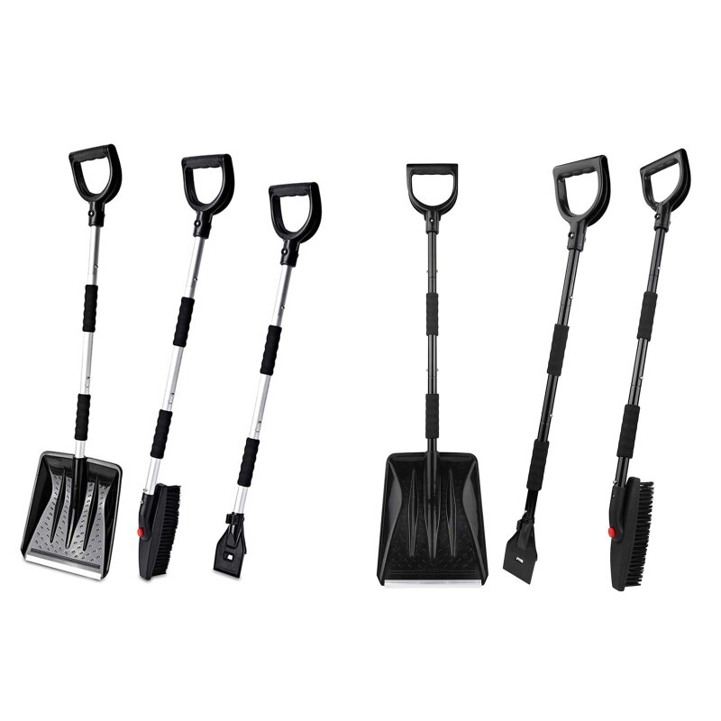 Windshield Ice Breaker Shovel Plastic Scraper Quick Clean Glass Brush 3 In 1 Kit Garden Yard Snow Removal Tools