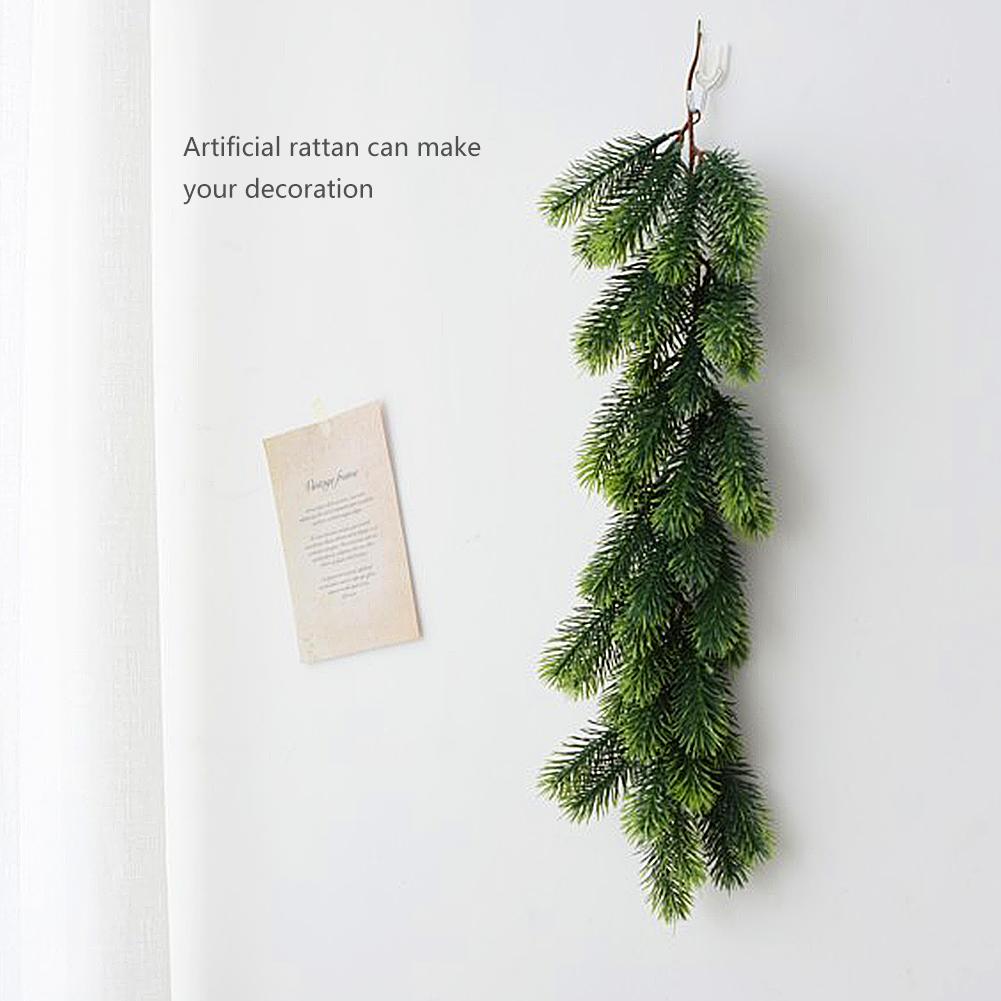 55CM Artificial ratán Pino Navidad simulación corona guirnalda verde Año DIY Navidad guirnalda decoraciones