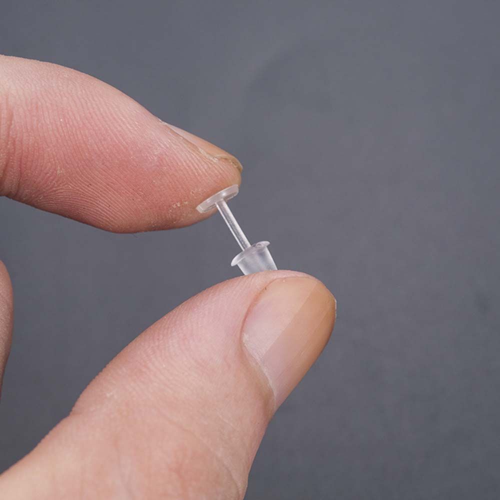 Pendientes de plástico antialérgicos, aretes transparentes de Color puro, piezas de joyería, 50 unids/lote por paquete
