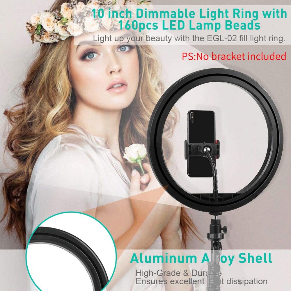 Dimbare Led Selfie Ring Licht Met Statief Voor Mobiele Telefoon Studio Usb Selfie Licht Ring Lamp Grote Fotografie Ringlicht Fs