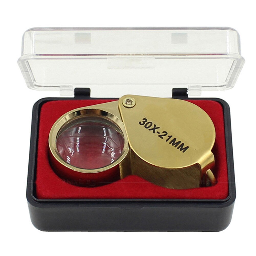 Jewelers Magnifier Gold Eye Loupe Jewelry Store Magnifying Glass Jewelry Loupe 30 X 21mm Led Uv Lens Loupe Magnifier #T1P