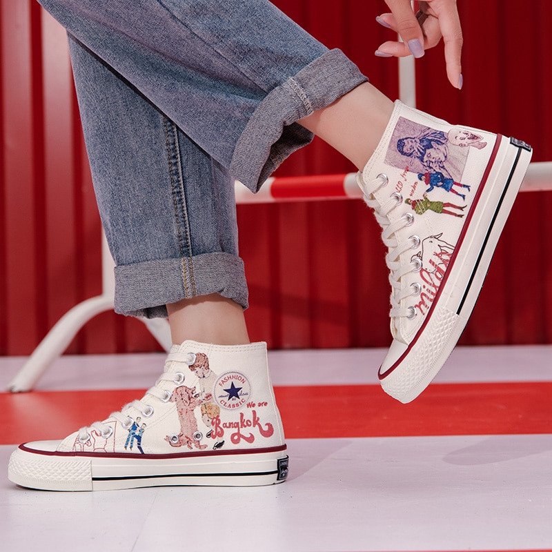 Paar sneakers espadrilles ademende gevulkaniseerde schoenen heren canvas platform schoenen unisex veter casual schoenen canvas