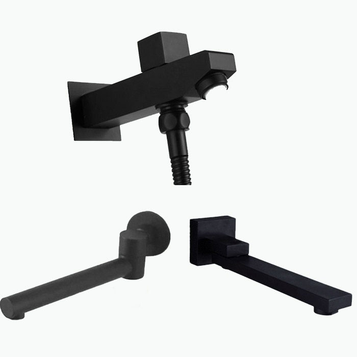 Chromowany lub matowy czarny stałe bas gniazdka ściennego robić montażu na ścianie prysznic wylewka wanna prysznic mikser kran wylewką wypełniacz SA999