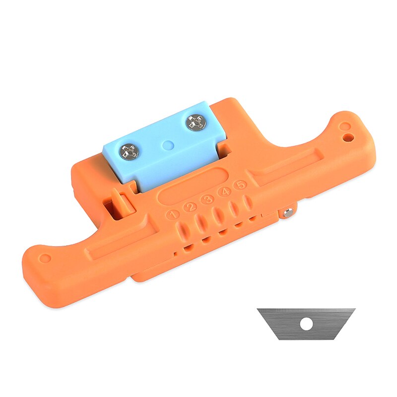 AUA-05/MSAT-5 Fiber Cable Ribbon Stripper MSAT 5 Loose Tube Buffer Mid-Span Access Tool 1.9mm to 3.0mm Replaceable Blade: Orange