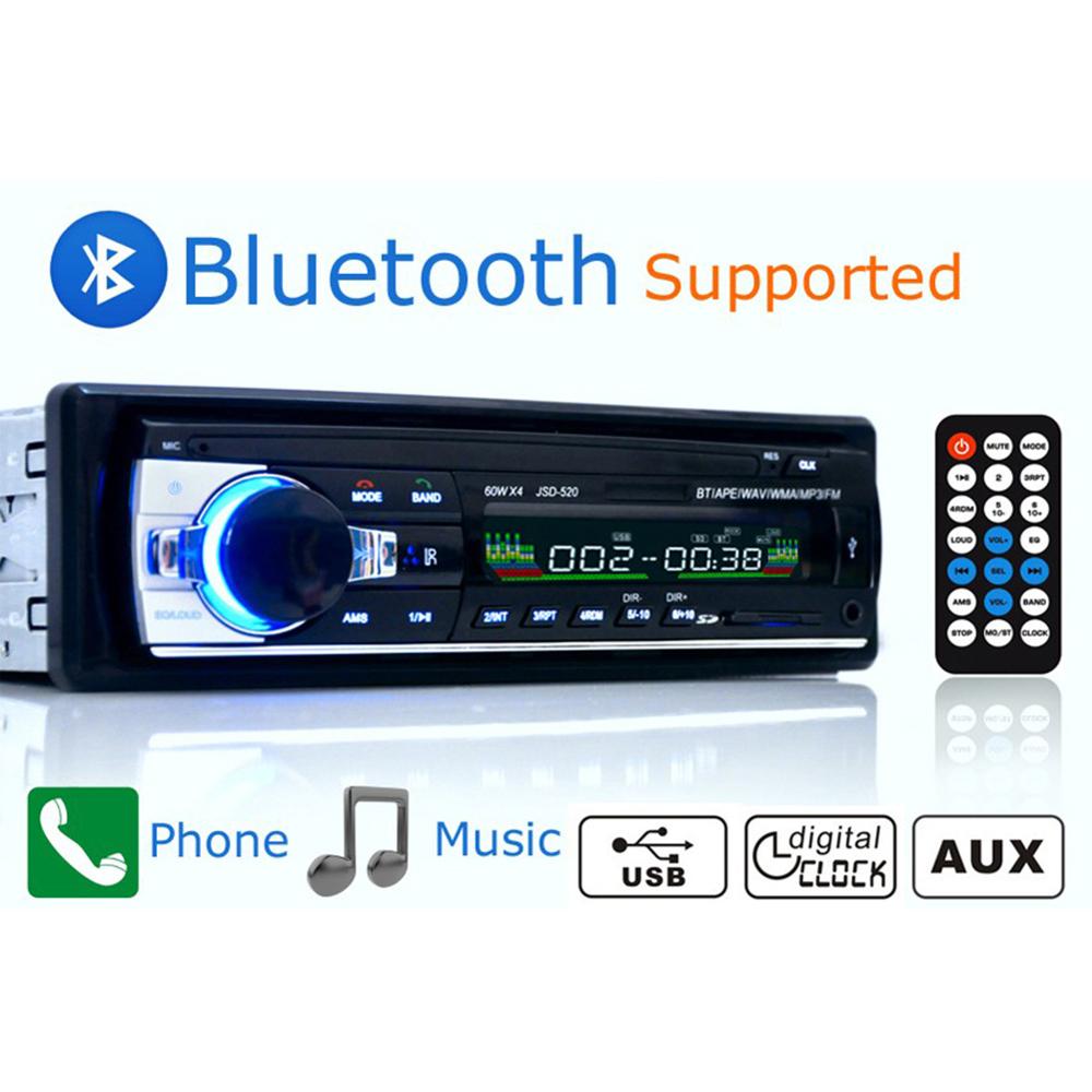 12V 60W Car in Dash Player LCD-VA Screen Music MP3 Player for Car Home Stereo Receiver USB AUX Inputs Bluetooth FM Radio Player: Default Title
