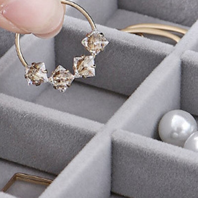 Stackable Velvet Jewelry Tray for Earring Necklace Bracelet Ring Organizer Display Storage Box Jewelry Packaging