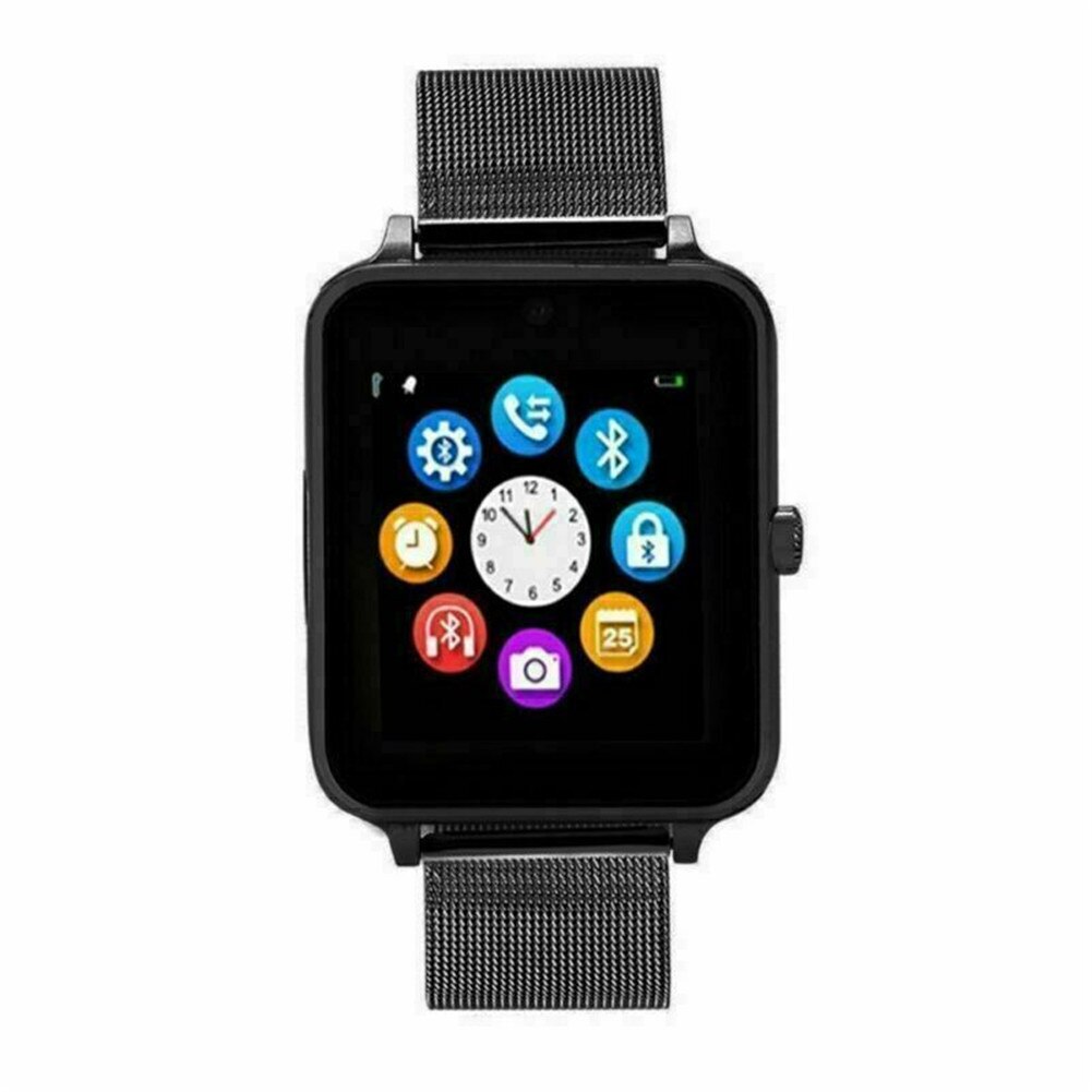 Smart Watch Bluetooth GSM SIM Z60 For Samsung iphone Android Stainless Steel Digital Wristwatches: Black