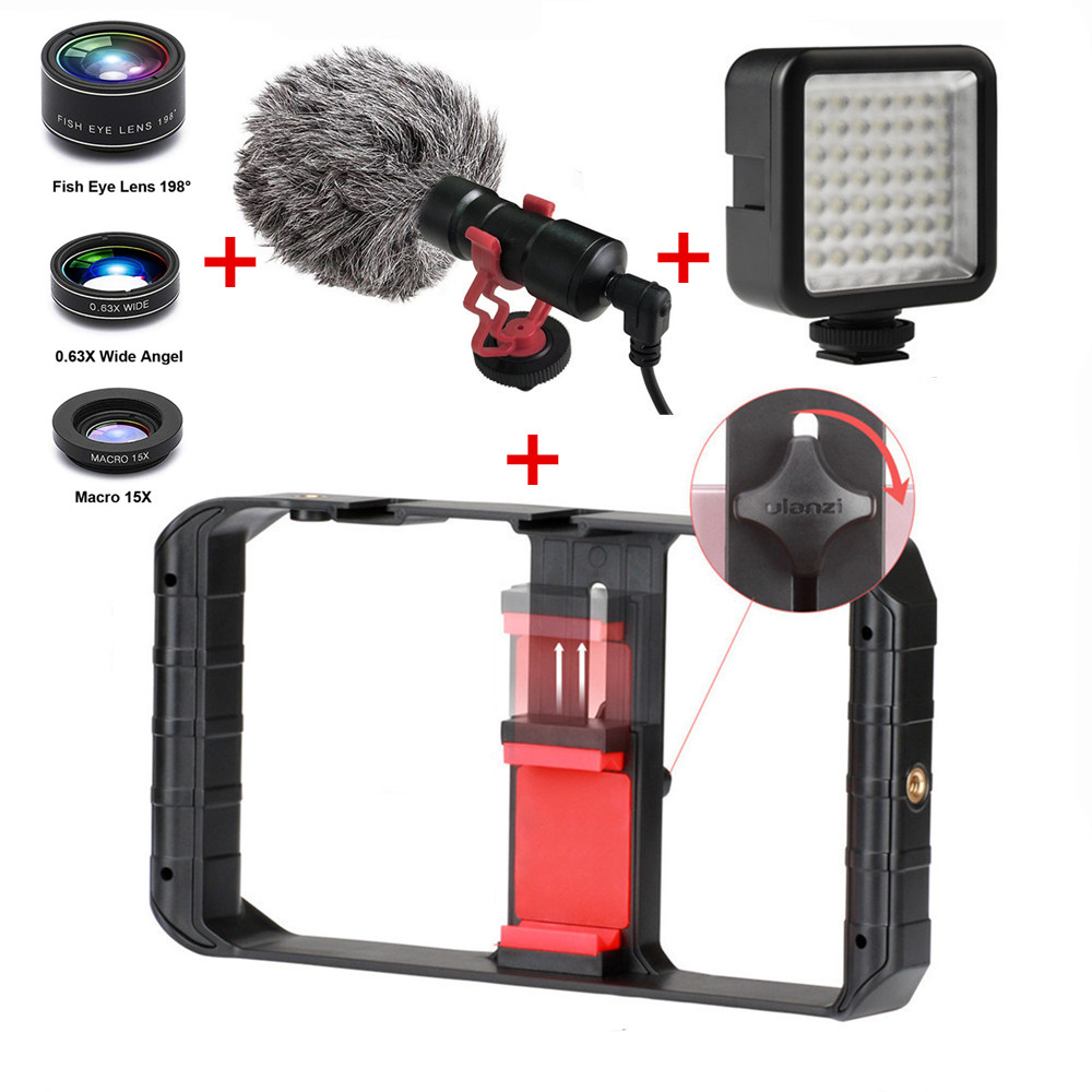 Ulanzi U Rig Pro Smartphone Video Rig Hand Grip Filmmaking Case Phone Video Stabilizer Handheld Tripod Mount for iPhone Android: Set 3