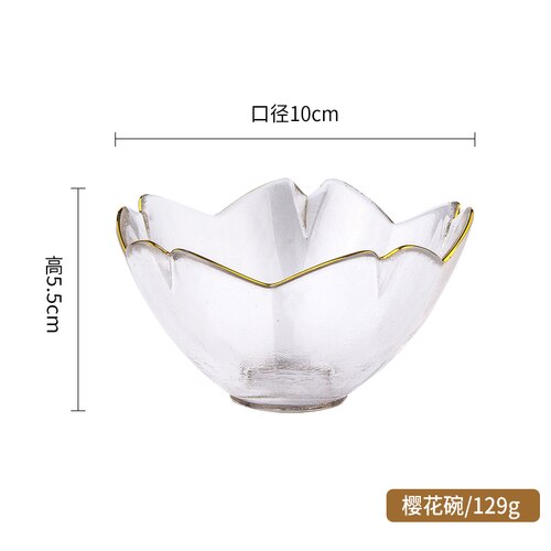 Food Luxury Plate Set Dinning Modern Glass Breakfast Dessert Plate Salad Serving Vajilla Completa De Platos Dinnerware DL60PZ: Sakura bowl