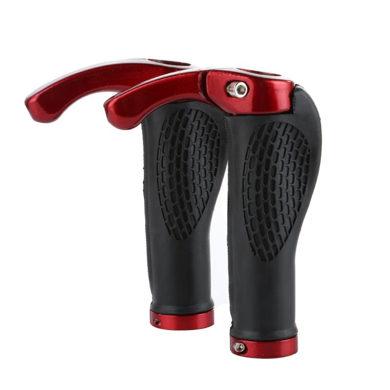 Ergonomico MTB Mountain Bici Del Manubrio In Gomma Manopole Bicicletta Lock-On Estremità: Rosso
