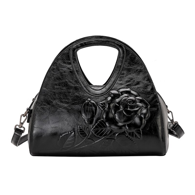 Handtassen met rozenprint voor dames, luxe merktassen, dames messenger bags, tote bags voor dames: Zwart