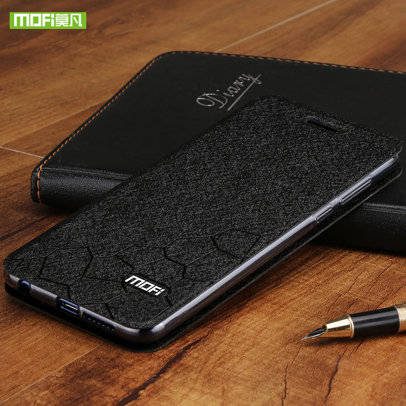Coque à rabat en cuir et Silicone pour Xiaomi Mi MAX3, étui Original résistant aux chocs, style business, Mofi 360: black