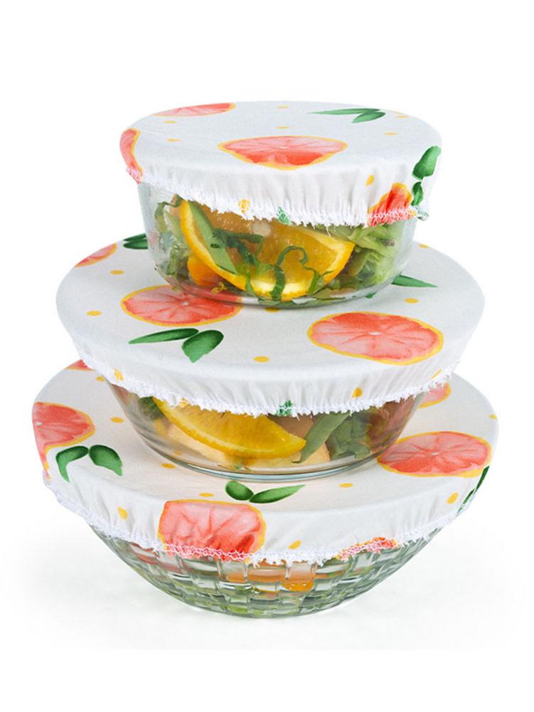 3PC Reusable Fresh Keeping Food Wraps Eco-Friendly Reusable Keep Food Fresh Cover Kitchen Fresh-keeping cloth