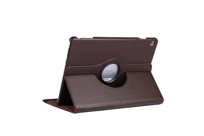 Dla Huawei MediaPad T5 10 AGS2-W09/L09/L03 10.1 Tablet Funda stojak PU skórzane etui z klapką dla 360 obracanie przypadku Huawei T5 10.1: Brown