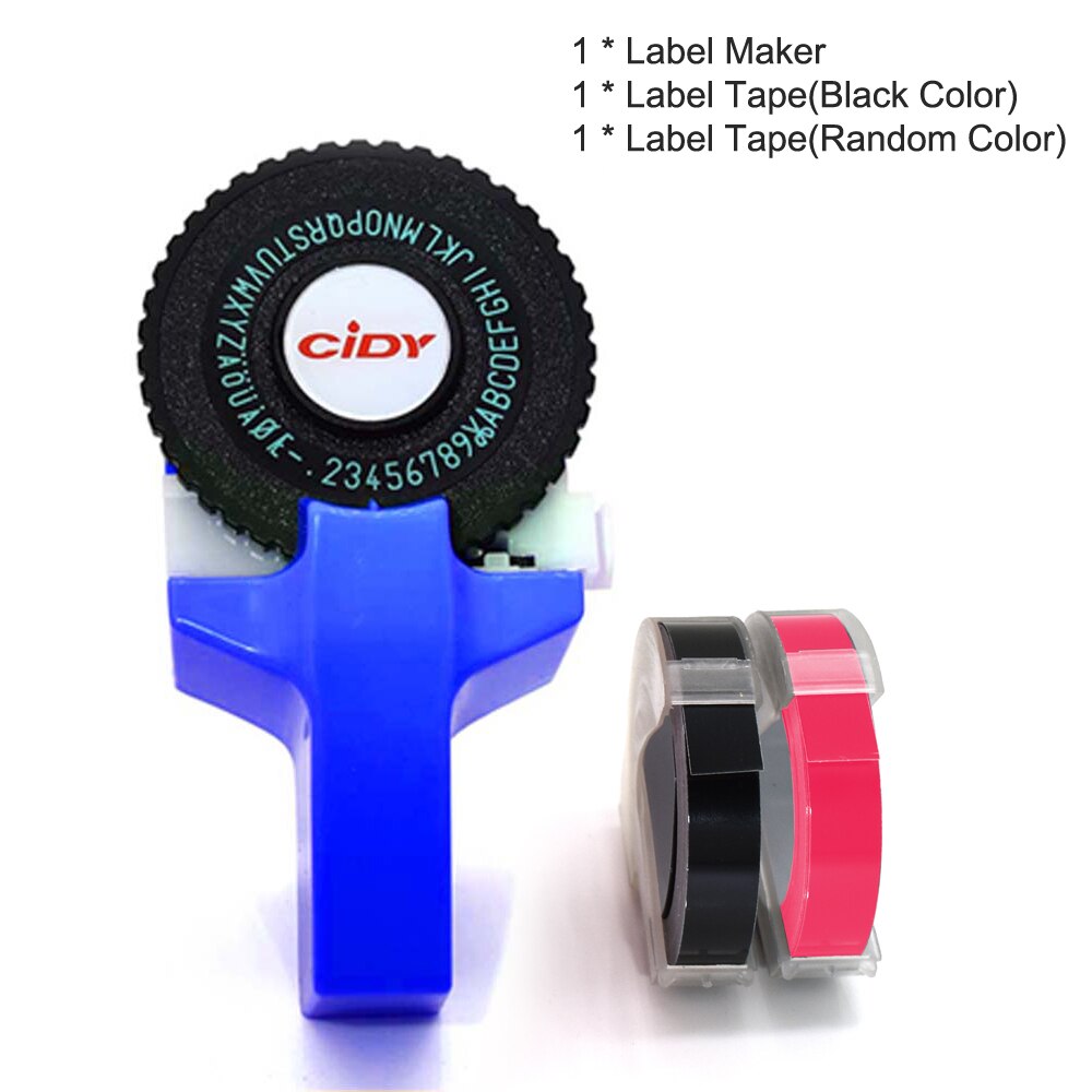 Etichettatrice manuale portatile fai da te 3D goffratura etichetta scrittore stampante macchina da scrivere con plastica PVC 9mm etichette nastri macchina per scrivere: buio blu