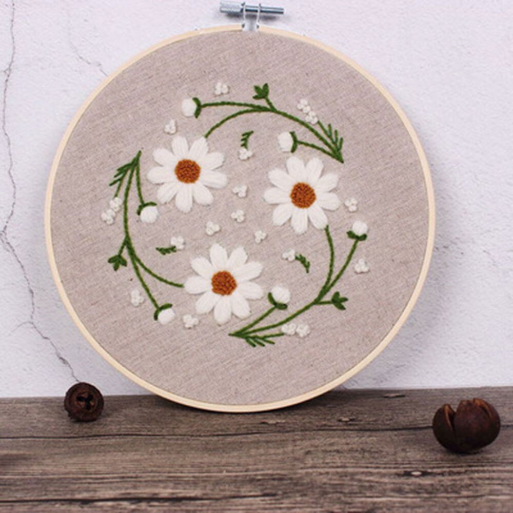 Pre-Printed Needlework Cross Stitch Embroidery DIY Kit Europe Three-dimensional Flower Frame Embroidery Lover: A