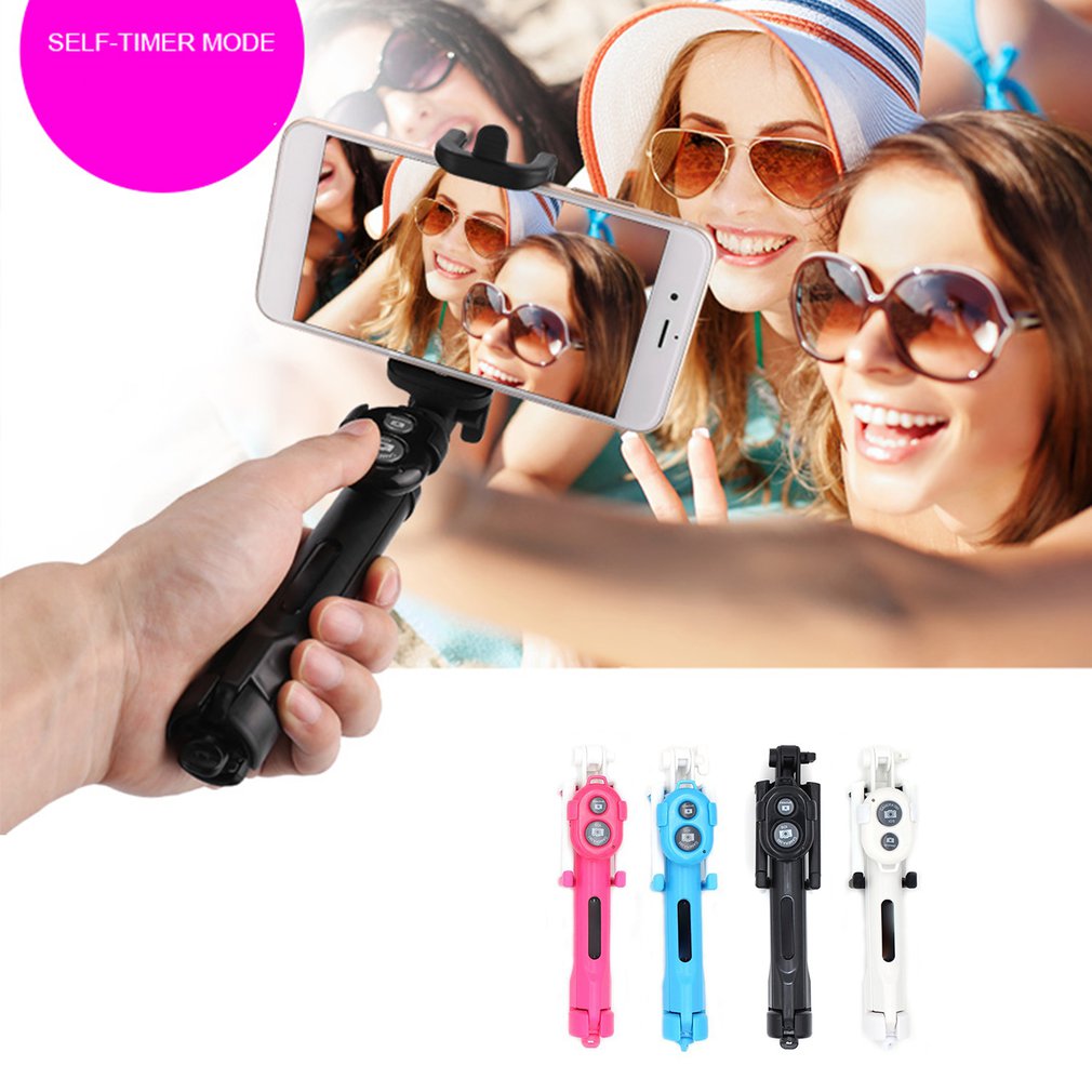 3 in 1 trådløs bluetooth selfie-stick til iphone / android / huawei foldbar håndholdt monopod lukker fjernbetjening udvidelig mini stativ