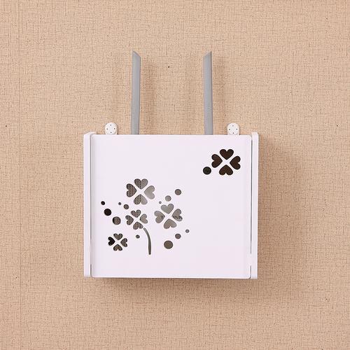 Wifi Router Regal Lagerung Box Kabel Power Draht Halterung Lagerung Boxen Drahtlose Stecker Organizer Regal Wand Montiert Drähte Organizer: Clover-small