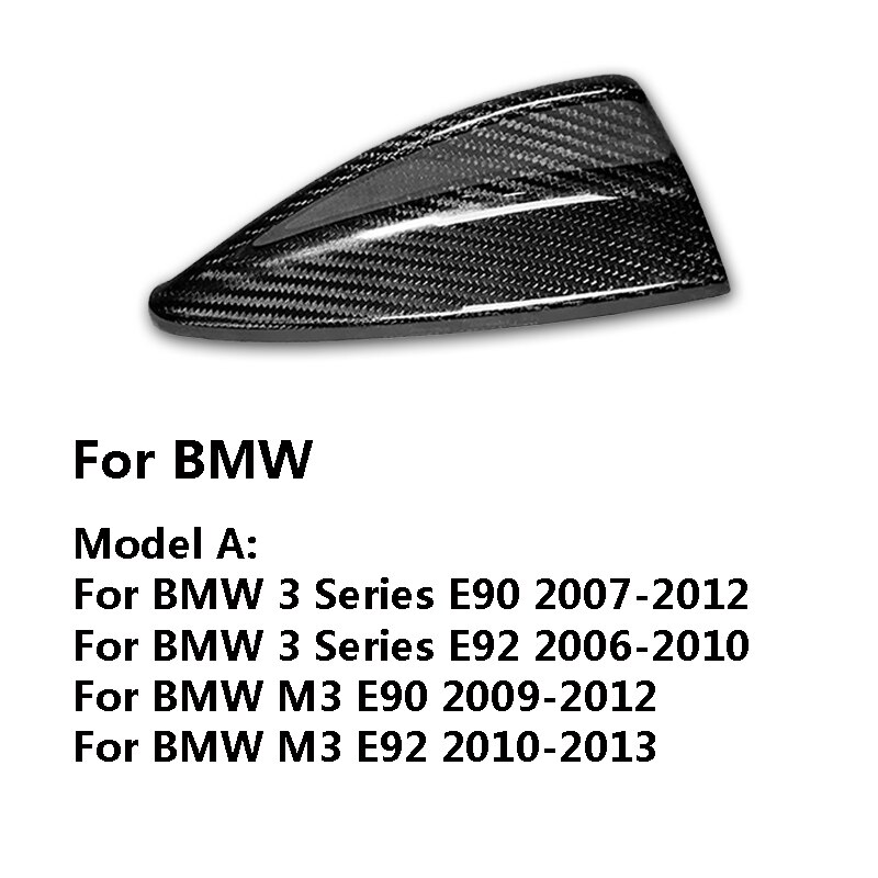 Cubierta de antena de aleta de tiburón, pegatinas de fibra de carbono para BMW E90, E92, E46, E36, E60, E70, F20, F30, F10, F22, F31, F15, F21, G30, G20, G01, G05, G07: A / A-ABS