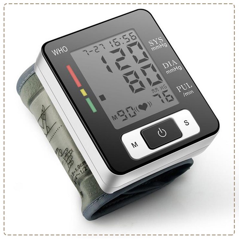 Thuiszorg Draagbare Automatische Digitale Lcd Pols Bloeddrukmeter Tester Hartslag Beat Meter Monitor