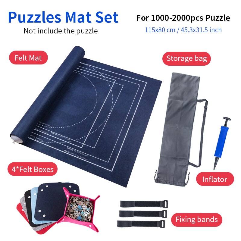 Puzzels Mat Jigsaw Roll Voelde Mat Speelkleed Puzzels Deken Voor Tot 2000 Stuks Puzzel Accessoires Draagbare Reizen Opslag tas