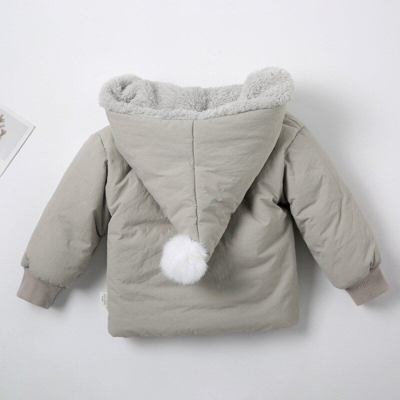 2022 Winter Baby Baby Meisjes Katoenen Kleding Leuke Kapmantel Jongens Effen Kleur Lange Mouw Pasgeboren Casual Warme Kleding