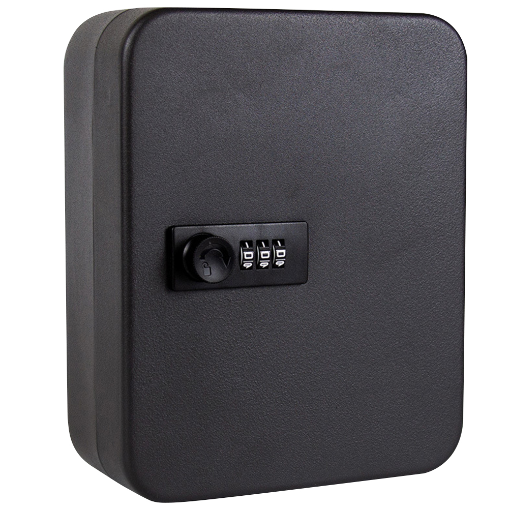 Combinatie Sleutelkast 20 Sleutelhaken Sleutelkast Muur Gemonteerd Met Sleutel/Code Slot Vergrendeling Sleutel Organizer Sleutelkast Security Lock Box: Black