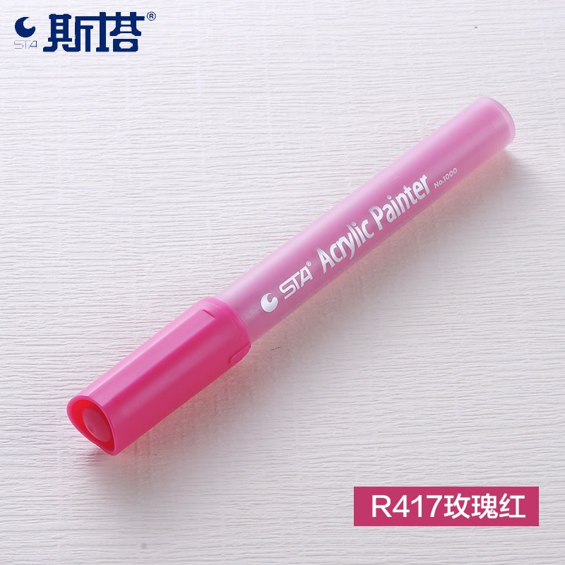 STA 1Pc 2mm Acrylic Paint Marker pen Detailed Marking Color Paint Pens for Ceramic Rock Glass Porcelain Mug Wood Fabric Canvas