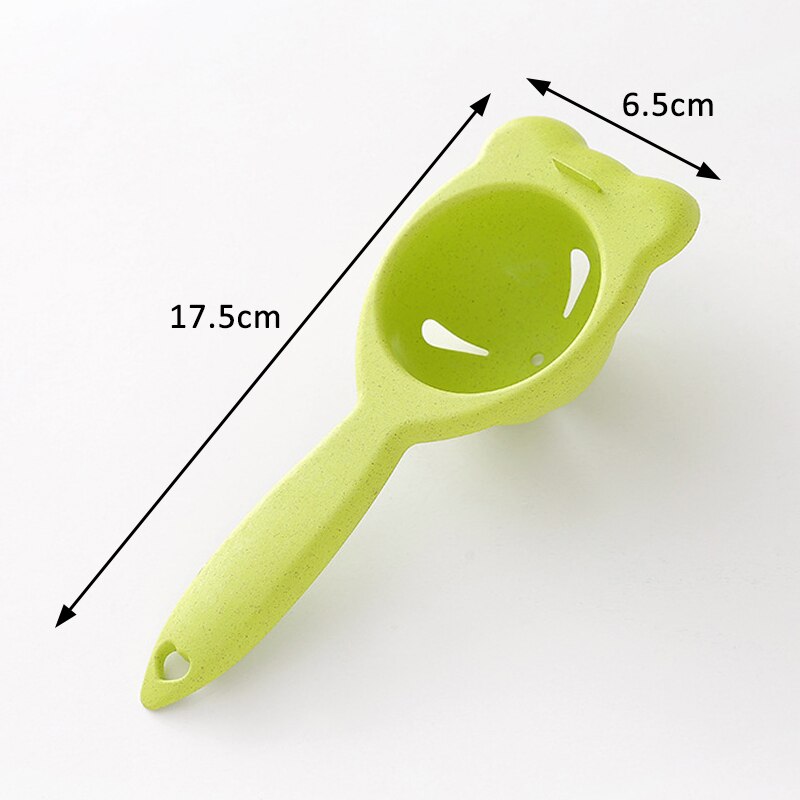 1Pcs Wheat Straw Yolk Egg Separator Divider Cute Bear Shaped Sifting Gadget Filter Holder Baking Tool Kitchen Accessories: Green