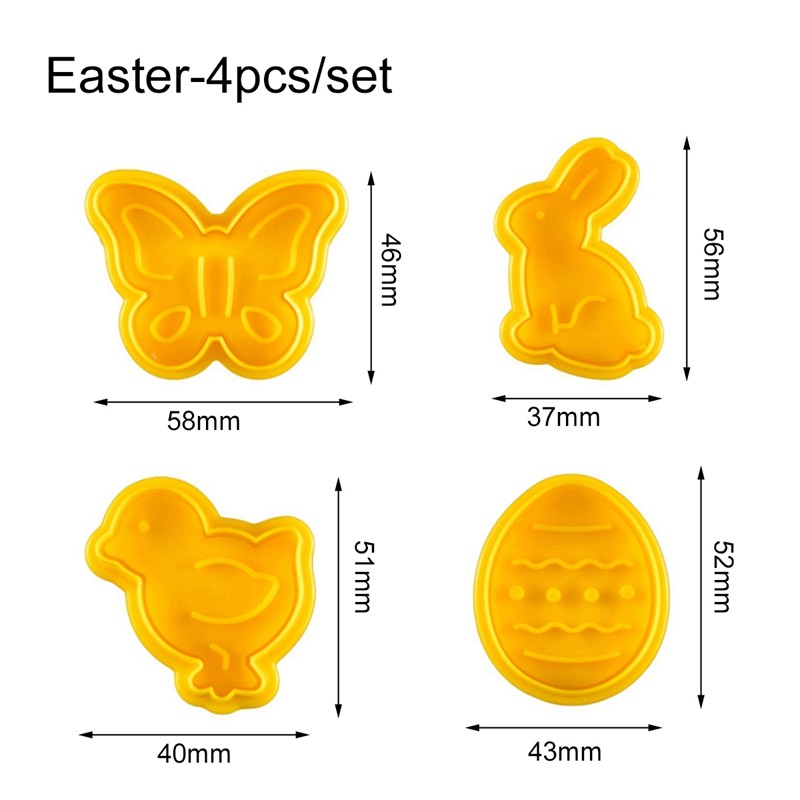 Ostern Kunststoff Cookie Cutter Kaninchen Ei Keks Cutter Glücklich Ostern Dekorationen Für Heimat Hase Ostern Partei Liefert freundlicher: 4