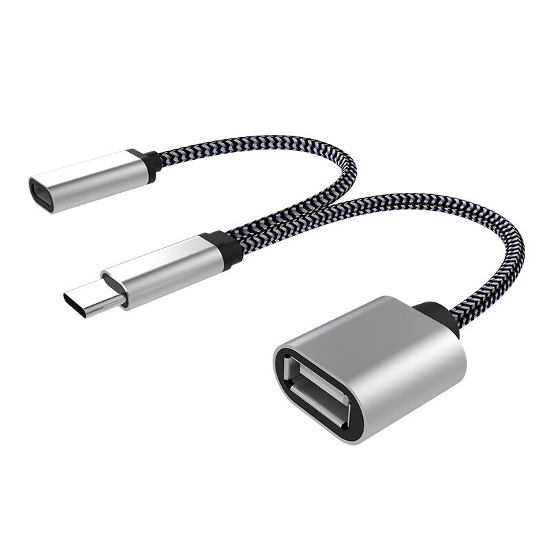 Usb c otg kaapeli puhelinsovitin 2 in 1 tyyppi c uros usb c naaras latausportti usb naaras jakaja sovitin samsung google
