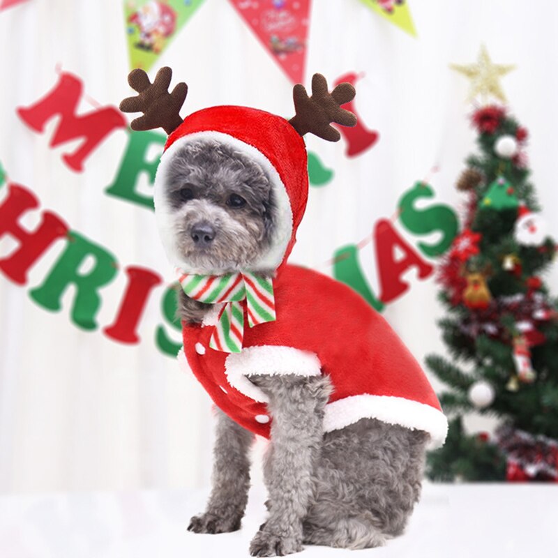 Jule hundetøj bomuld kæledyr tøj hættetrøjer til små mellemstore hunde frakke år hvalp hund kostume chihuahua kæledyr