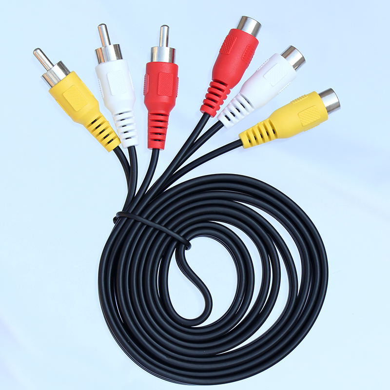 3RCA auf 3 RCA-Kabel, Audio-Video-AV-Stecker auf Buchse, Verlängerungskabel, 1,5 m, 3 m, 5 m