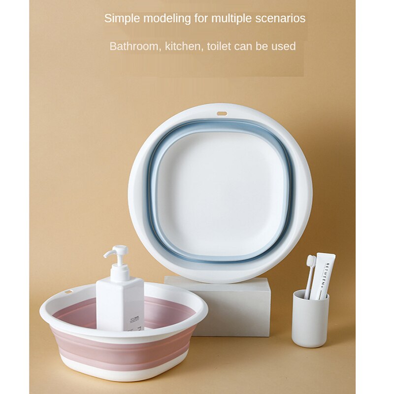 Plastic Folding Basins Portable Wash Basins Folding Laundry Tub Bathroom Kitchen Accessories Travel Folding Wash Basin