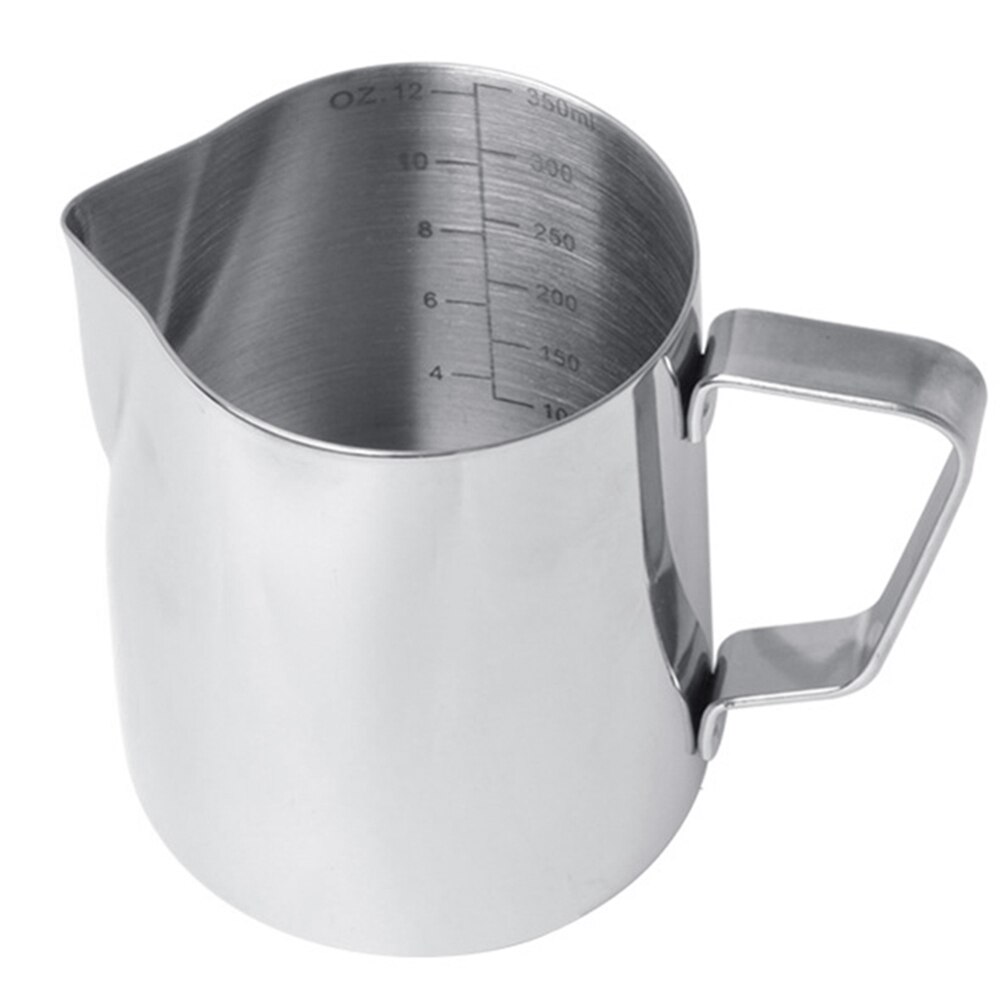 Milk Frothing Pitcher Thickening Stainless Steel Coffee Steaming Pitcher With Measurements Inside 350/580ml Easy To Clean