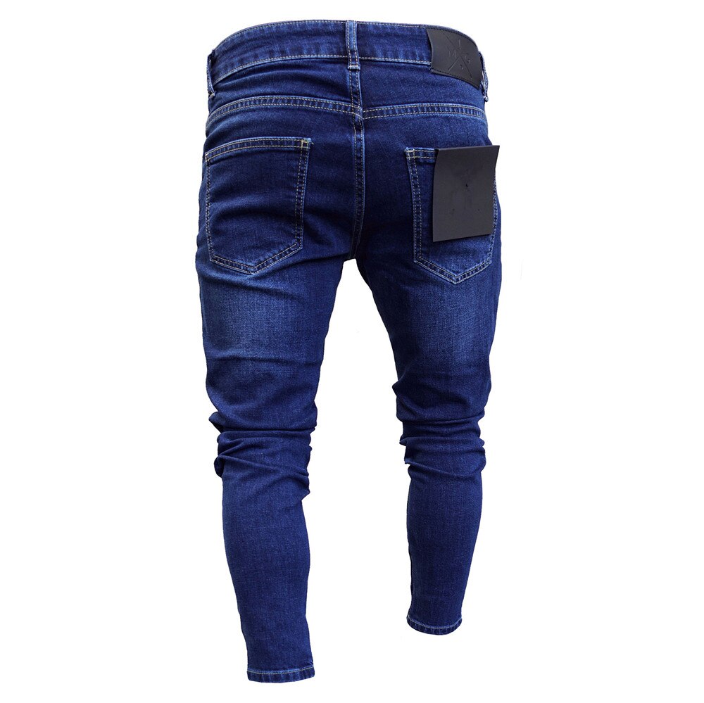 Pantalones vaqueros elásticos ajustados para hombre, Jeans rasgados desgastados, vaqueros de algodón ligeros, ropa informal de , pantalones teñidos