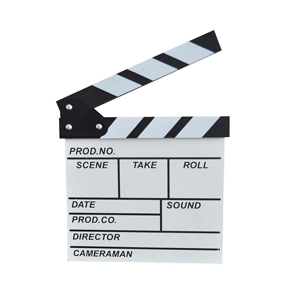 Réalisateur Film Clap Action scène claqueur conseil en bois Film Clap ardoise théâtre fête décoration Film claqueur conseil: white 20x20CM