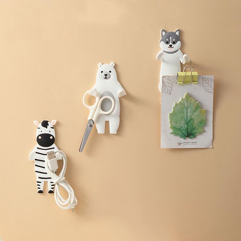 Leuke Dieren Magnetische Haken Verwijderbare Decoratieve Koelkast Sticker Koelkast Bericht Magneet Kleerhanger Sleutelhouder Voor Haak