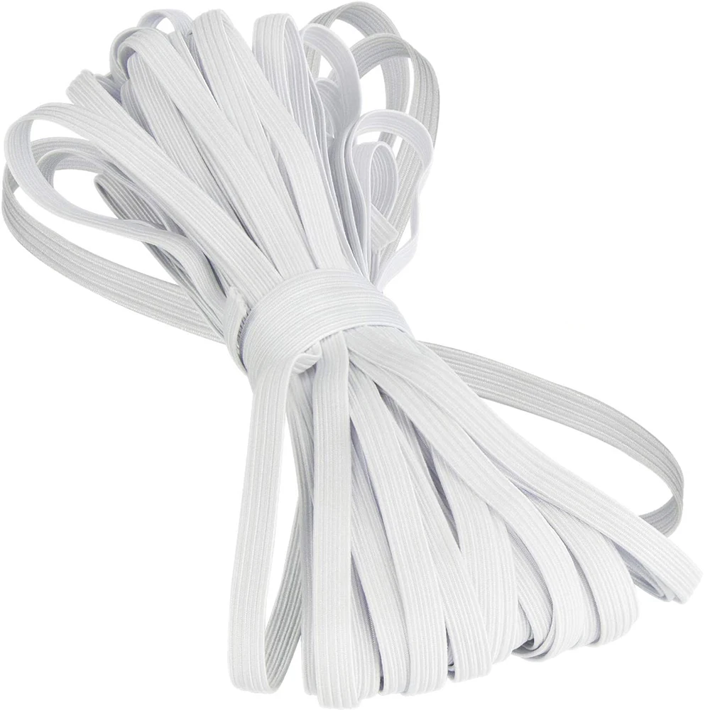 Bandas elásticas de 10M, cuerda elástica de 3/4/5/6/8/10mm, banda elástica pesada, banda elástica de tela suave, banda de punto elástica, manualidades y costura: Blanco / 15 mm