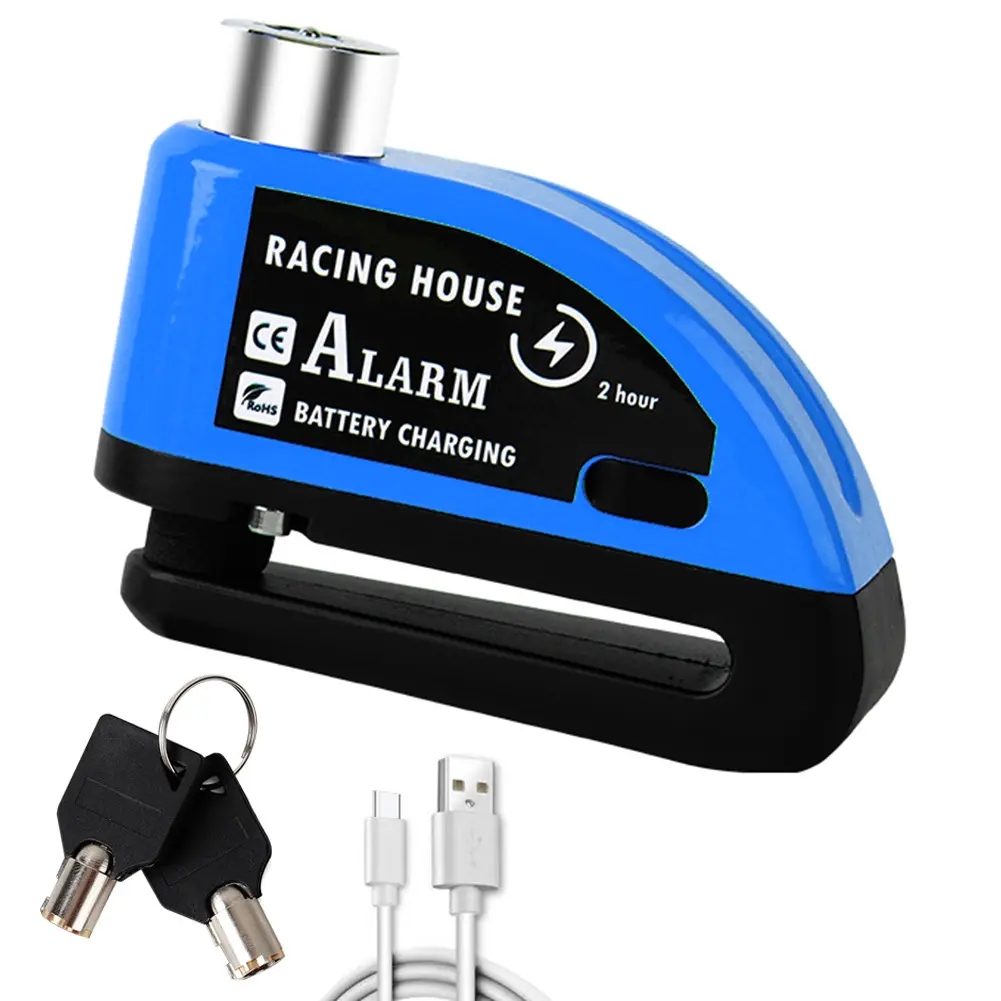 Motorrad Alarmschloss Rad Scheibenbremse mit Schlüssel Motorrad Fahrrad Wasserdicht Anti-Diebstahl Aluminiumlegierung Sicherheitsbremsschloss