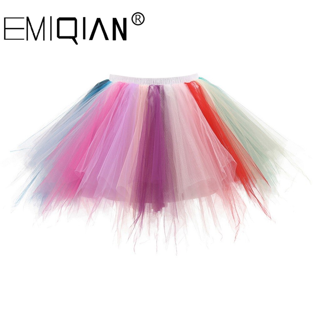 Korte Petticoat Tule Rokken Vrouwen Elastische Stretch Lagen Zomer Volwassen Tutu Rok Onderrok