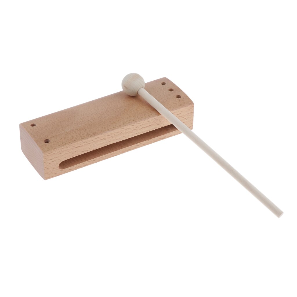 Wooden Handheld Block Clapper With Mallet Hand Percussion Instrument Toy